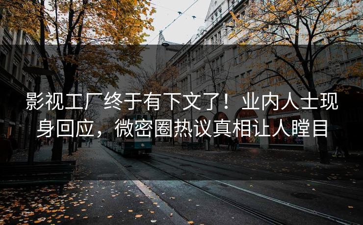 影视工厂终于有下文了！业内人士现身回应，微密圈热议真相让人瞠目