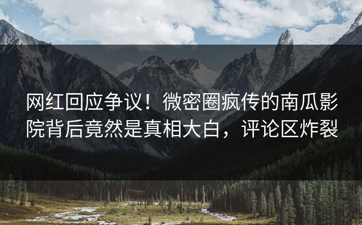 网红回应争议！微密圈疯传的南瓜影院背后竟然是真相大白，评论区炸裂